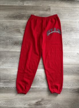 Vintage Santee University Of Utah Runnin’ Utes Red Large Sweatpants Made In USA